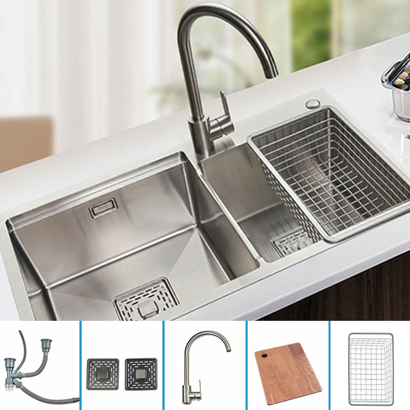 Modern Workstation Sink Stainless Steel Cutting-Board and Faucet Kitchen Sink