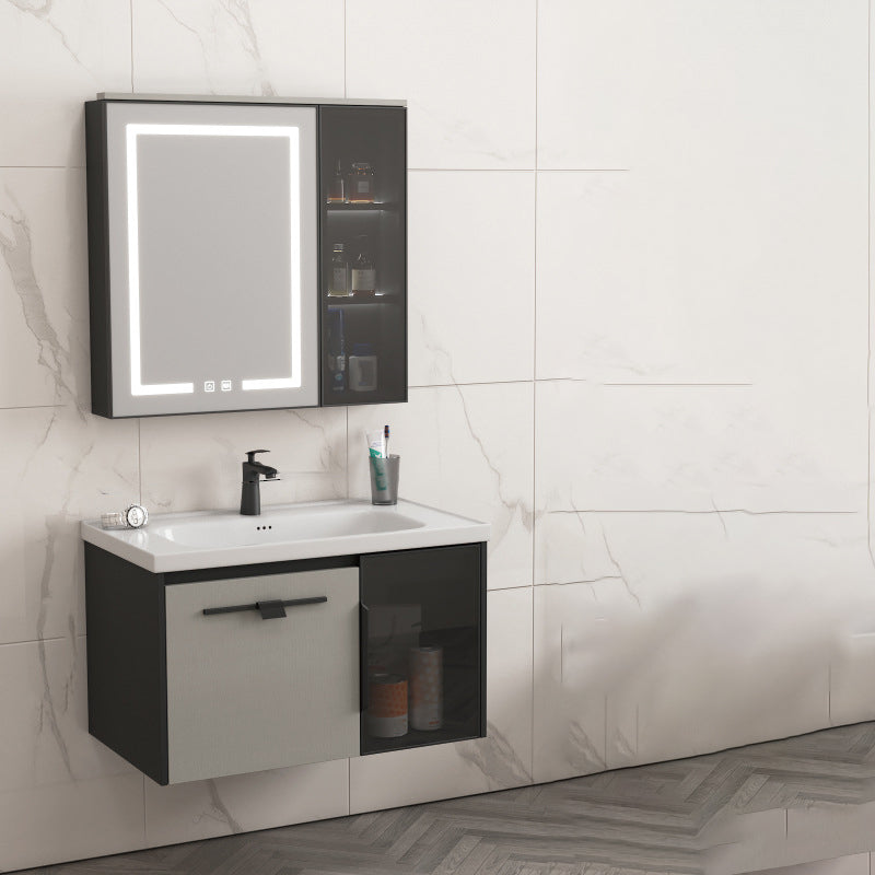 Contemporary Square Sink Cabinet Mirror Cabinet Bathroom Wall Mount Vanity Cabinet