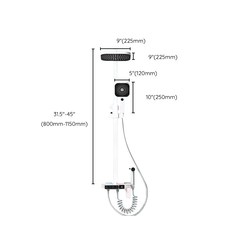 Modern Shower System Wall Mounted Rectangle Shower System with Hand Shower