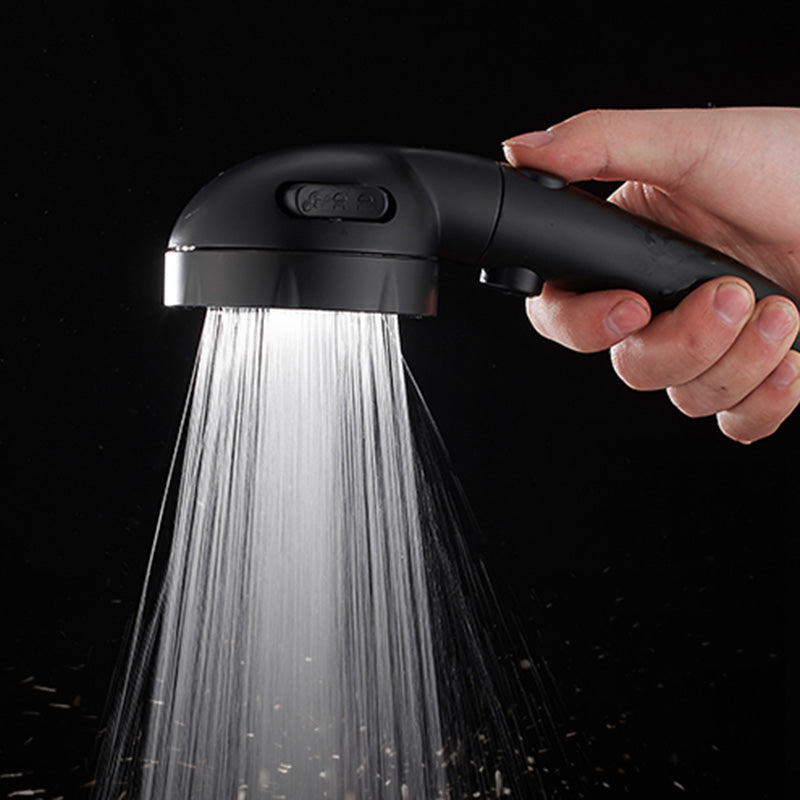 Contemporary Shower Head Round Handheld Shower Head Combo in Black
