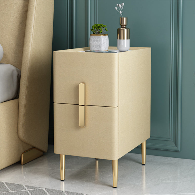 2 Drawers Accent Table Nightstand Modern Night Table ,19.7" Tall