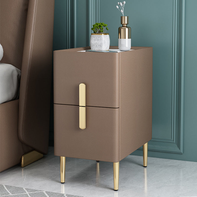 2 Drawers Accent Table Nightstand Modern Night Table ,19.7" Tall