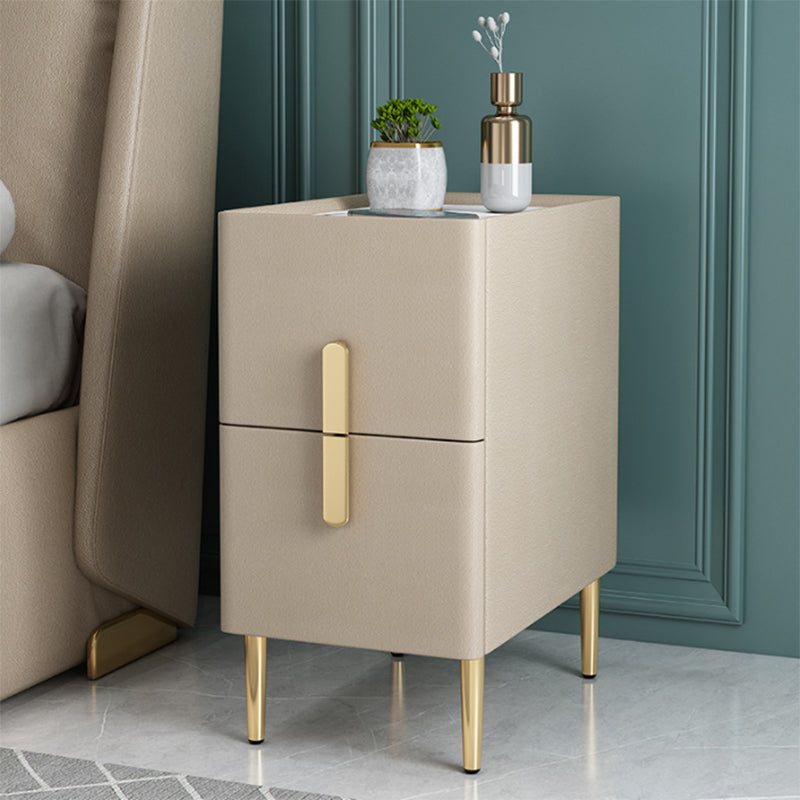 2 Drawers Accent Table Nightstand Modern Night Table ,19.7" Tall