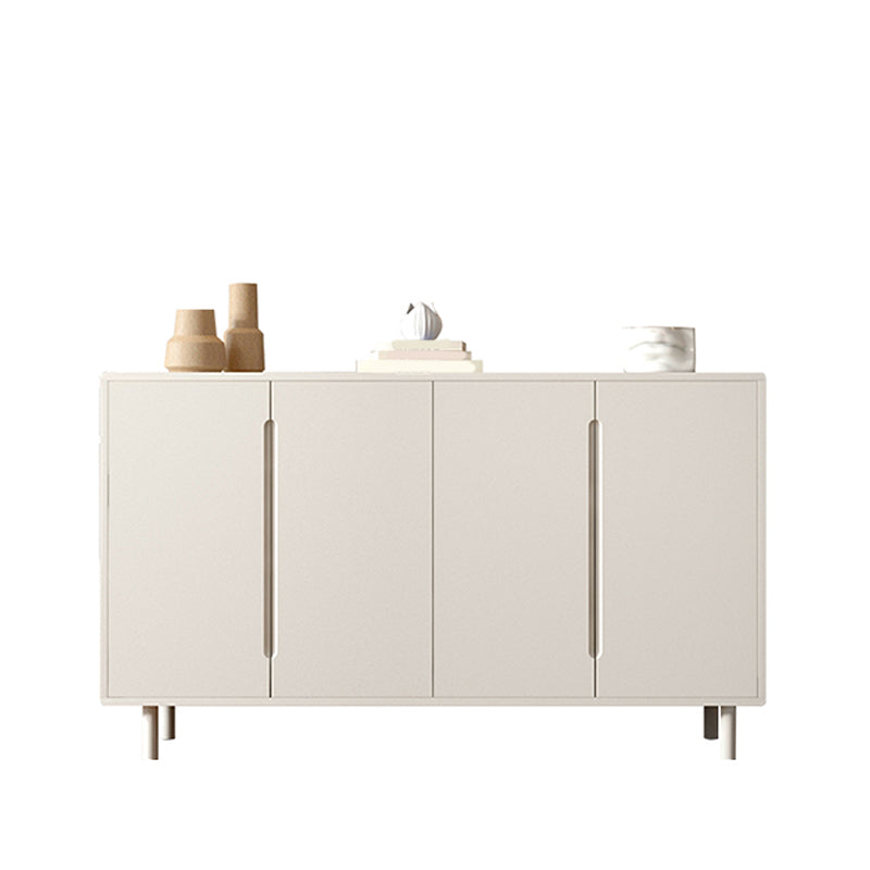 Modern White Dining Server Engineered Wood Sideboard with Adjustable Shelving