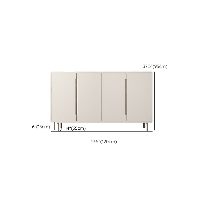 Modern White Dining Server Engineered Wood Sideboard with Adjustable Shelving