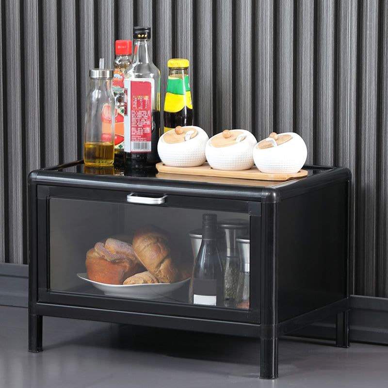 Black Modern Sideboard Buffet Mirrored Metallic Sideboard Table for Living Room