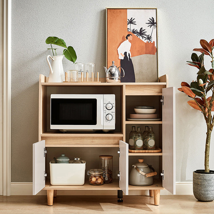 Modern Natural Sideboard Table Engineered Wood Credenza for Living Room