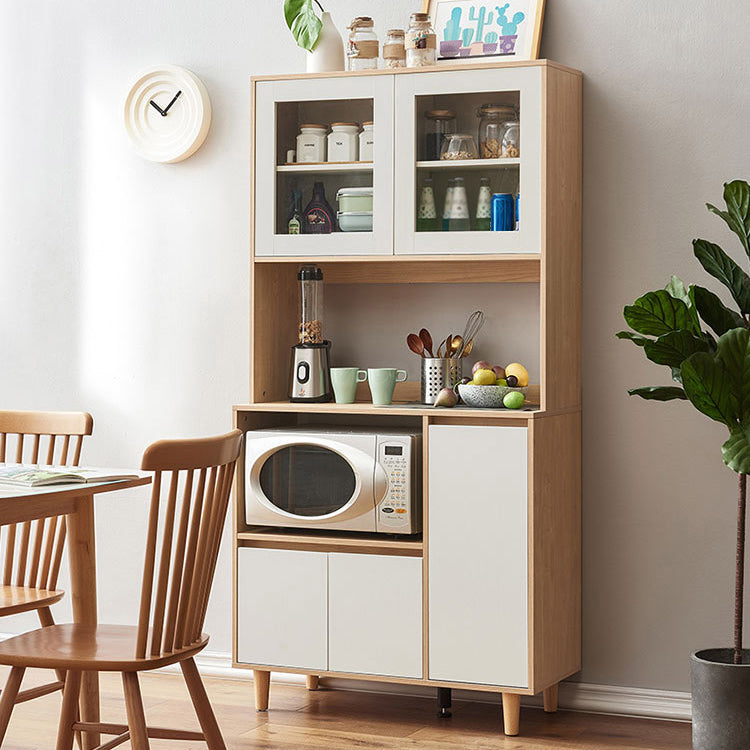 Modern Natural Sideboard Table Engineered Wood Credenza for Living Room