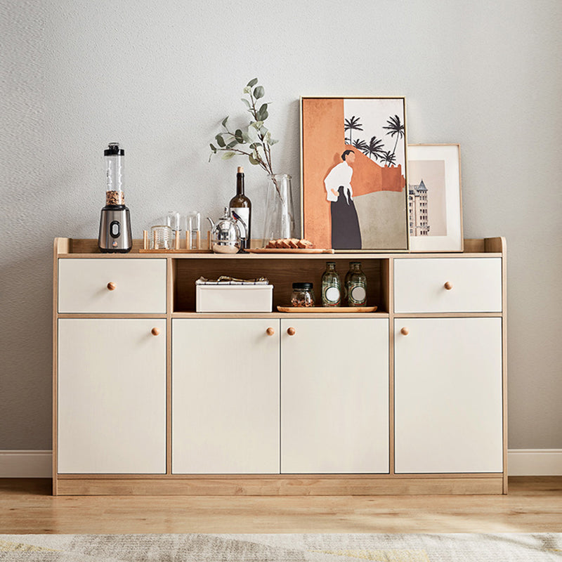 Modern Natural Sideboard Table Engineered Wood Credenza for Living Room