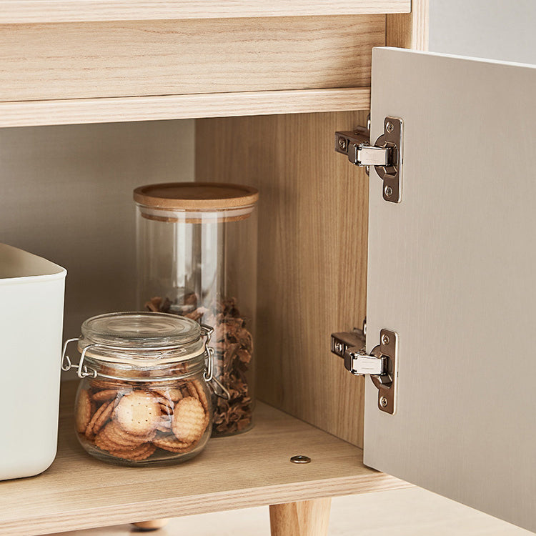 Modern Natural Sideboard Table Engineered Wood Credenza for Living Room