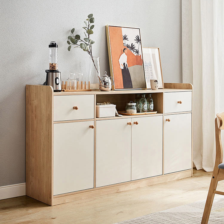 Modern Natural Sideboard Table Engineered Wood Credenza for Living Room