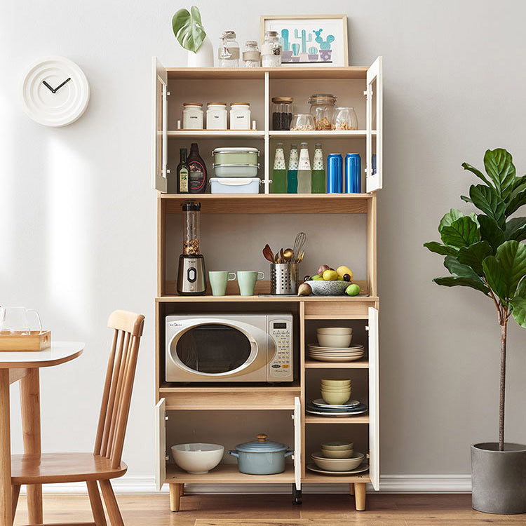 Modern Natural Sideboard Table Engineered Wood Credenza for Living Room