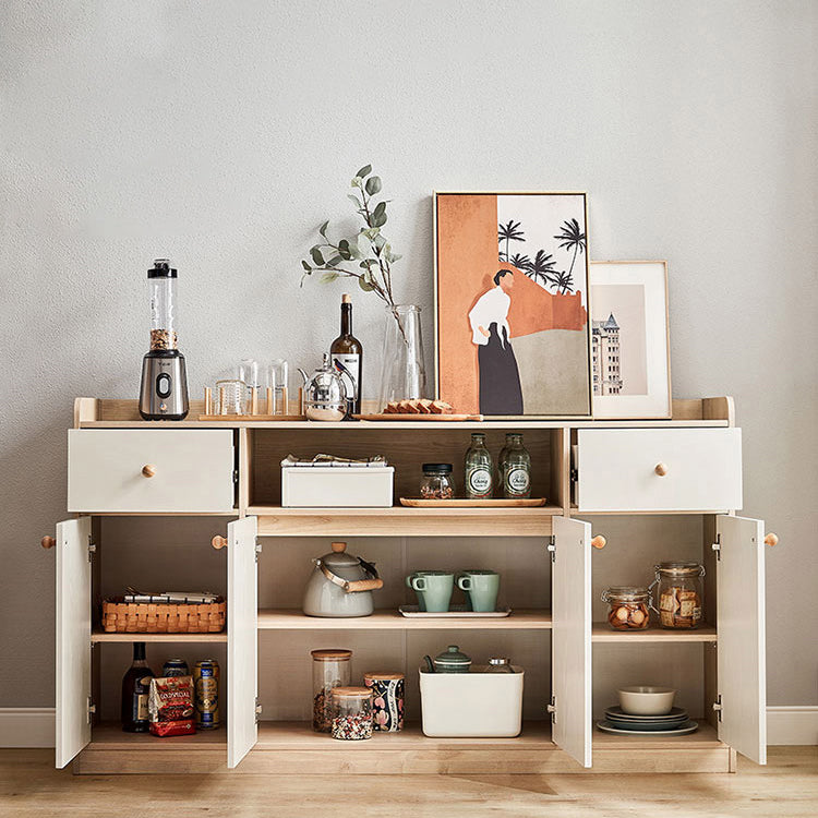 Modern Natural Sideboard Table Engineered Wood Credenza for Living Room