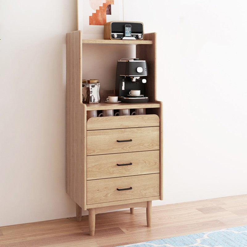 Wooden Sideboard Modern Minimalist Home Open Side Board with Drawers