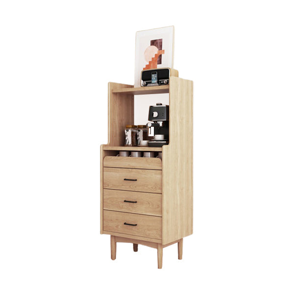 Wooden Sideboard Modern Minimalist Home Open Side Board with Drawers