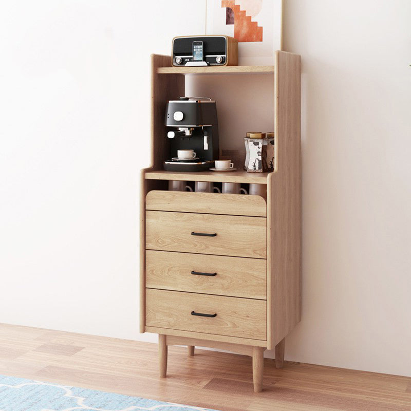 Wooden Sideboard Modern Minimalist Home Open Side Board with Drawers