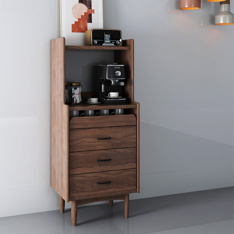 Wooden Sideboard Modern Minimalist Home Open Side Board with Drawers