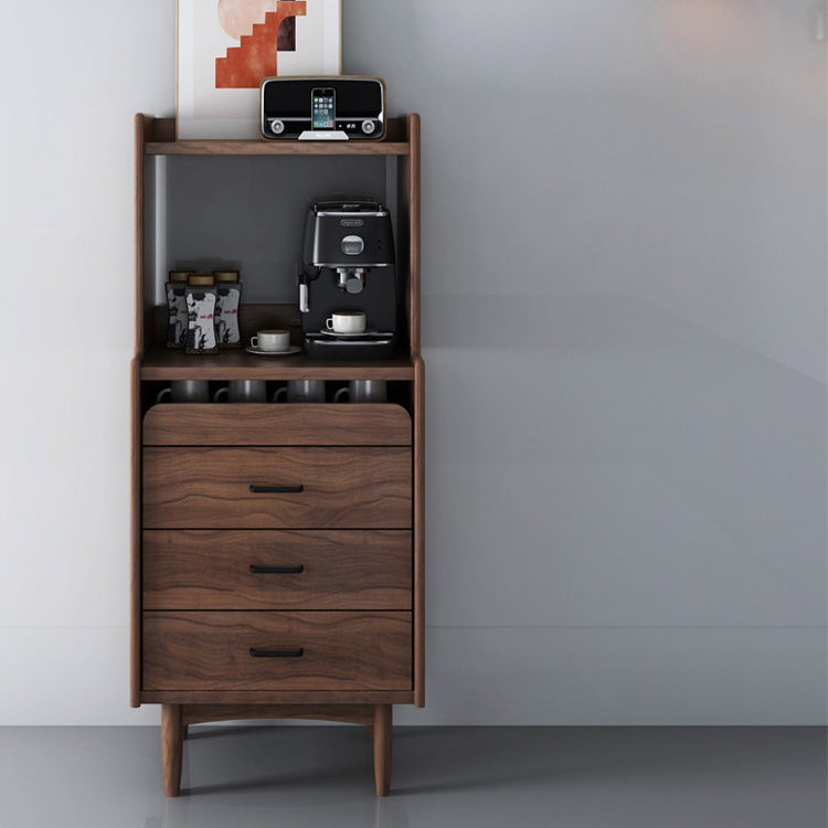 Wooden Sideboard Modern Minimalist Home Open Side Board with Drawers