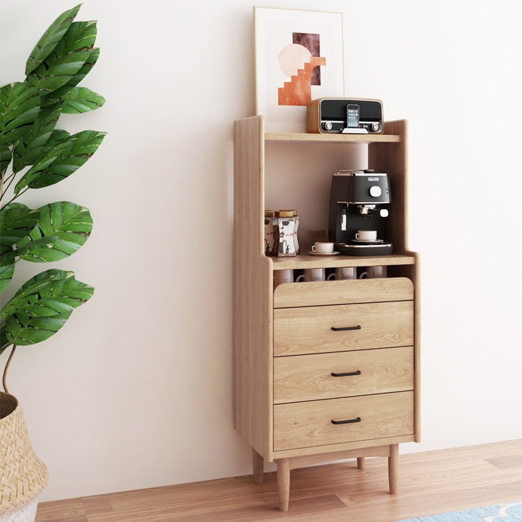 Wooden Sideboard Modern Minimalist Home Open Side Board with Drawers