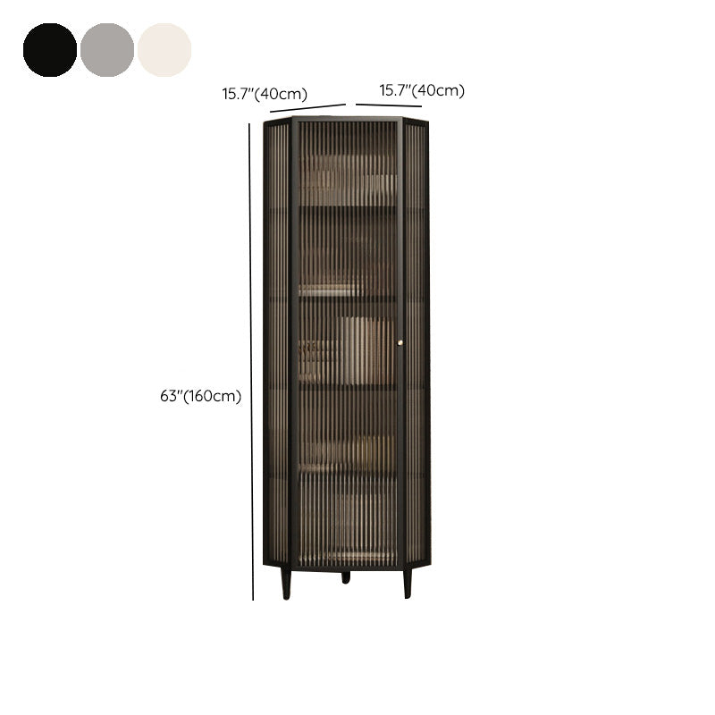 Metal Sideboard 63"H Modern Minimalist Home Corner Sideboard with Door