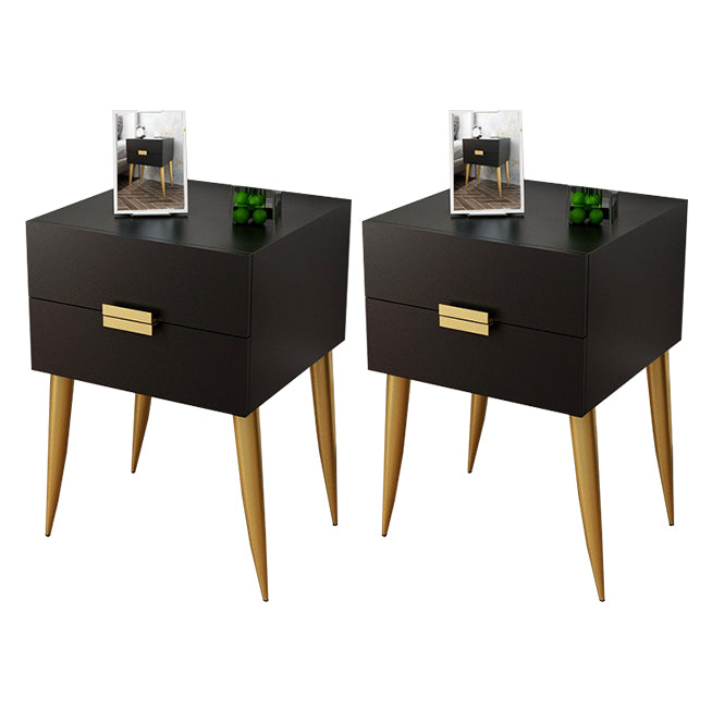 Wooden and Metal Night Table Modern Minimalist Bedside Table with Legs