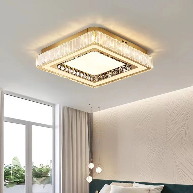 Round / Square Crystal LED Flush Mount Contemporary Ceiling Flush in Clear