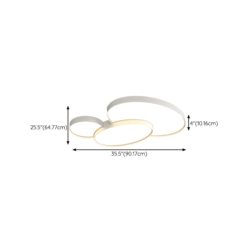 Matte White 2 / 3 - Light Flush Mount Light Iron and Acrylic Ceiling Mount