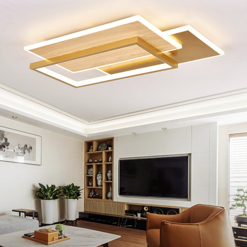 Contemporary Flush Light Rectangular LED Ceiling Lighting for Living Room