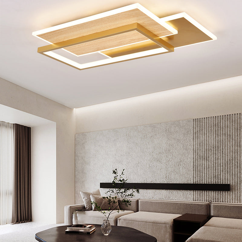 Contemporary Flush Light Rectangular LED Ceiling Lighting for Living Room