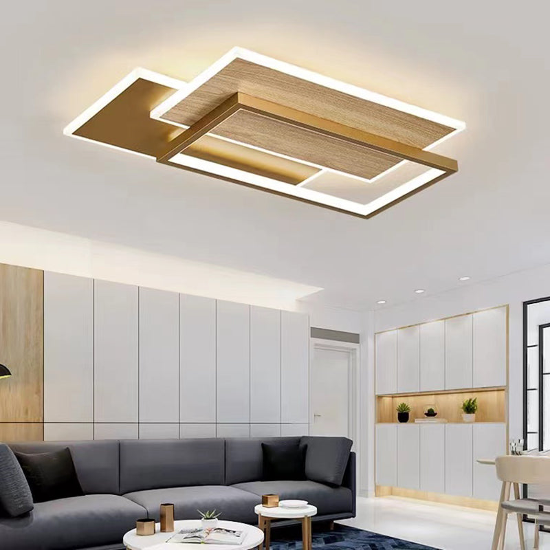 Contemporary Flush Light Rectangular LED Ceiling Lighting for Living Room