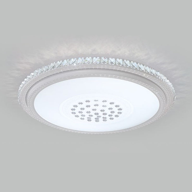 1 Light Geometric Flush Ceiling Light Minimal Crystal Flush Mount Fixture