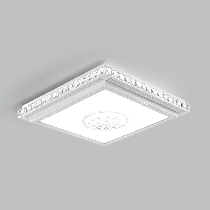 1 Light Geometric Flush Ceiling Light Minimal Crystal Flush Mount Fixture