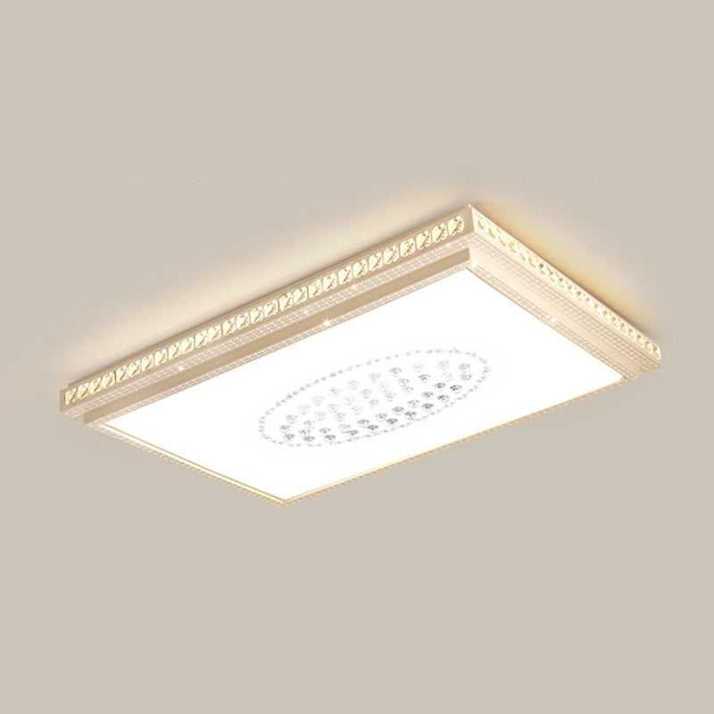 1 Light Geometric Flush Ceiling Light Minimal Crystal Flush Mount Fixture