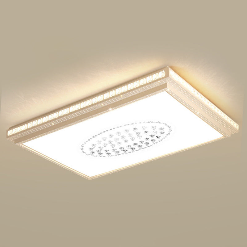 1 Light Geometric Flush Ceiling Light Minimal Crystal Flush Mount Fixture