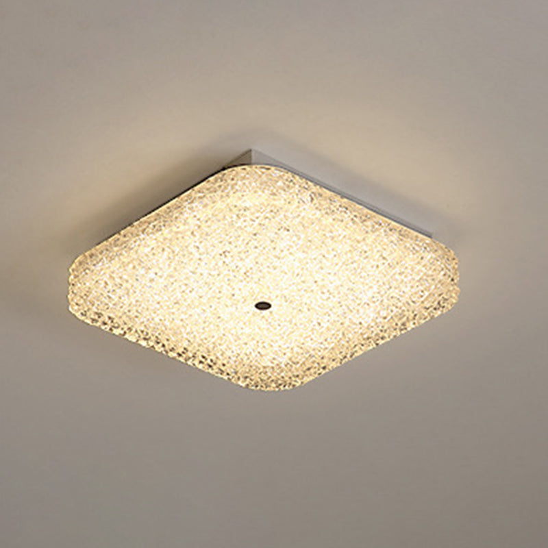 Minimalist Geometric Flush Ceiling Light Fixture Crystal 1 Light Flush Mount Lights