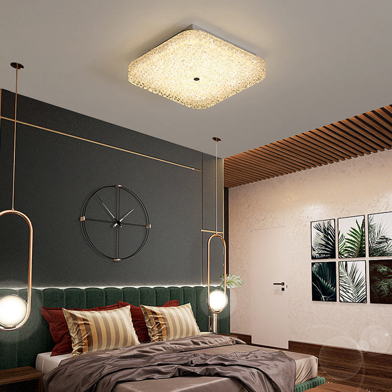 Minimalist Geometric Flush Ceiling Light Fixture Crystal 1 Light Flush Mount Lights