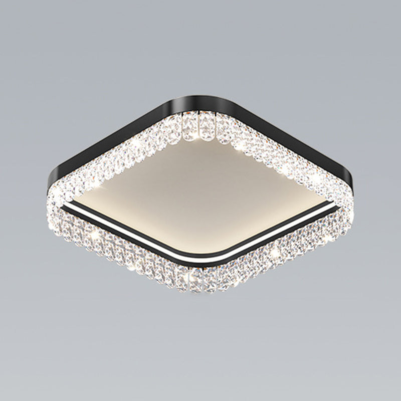 Crystal Geometric Flush Light Simplicity 1 Light Flush Ceiling Light Fixtures