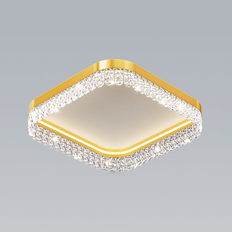 Crystal Geometric Flush Light Simplicity 1 Light Flush Ceiling Light Fixtures