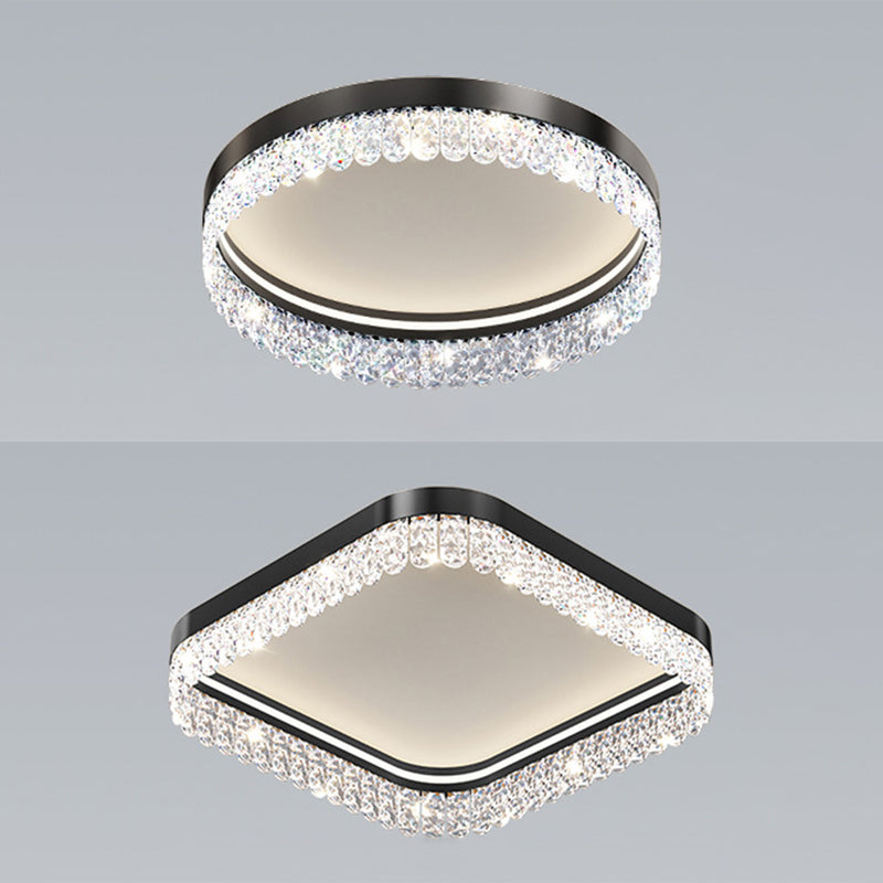 Crystal Geometric Flush Light Simplicity 1 Light Flush Ceiling Light Fixtures