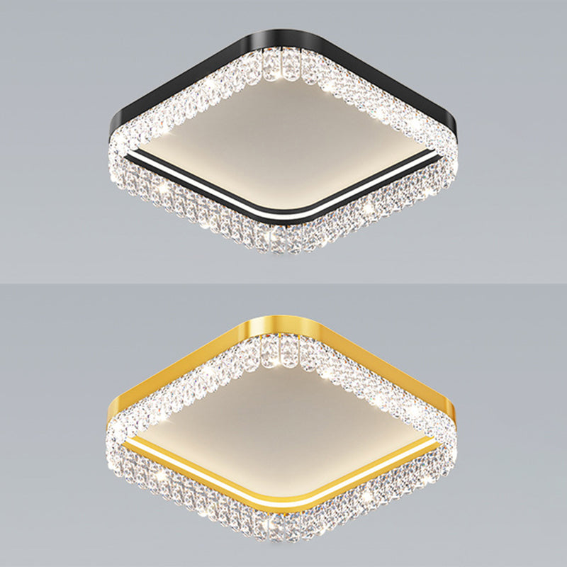 Crystal Geometric Flush Light Simplicity 1 Light Flush Ceiling Light Fixtures