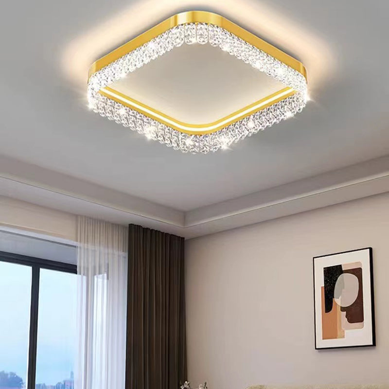 Crystal Geometric Flush Light Simplicity 1 Light Flush Ceiling Light Fixtures