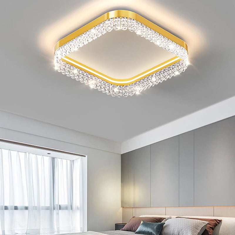 Crystal Geometric Flush Light Simplicity 1 Light Flush Ceiling Light Fixtures