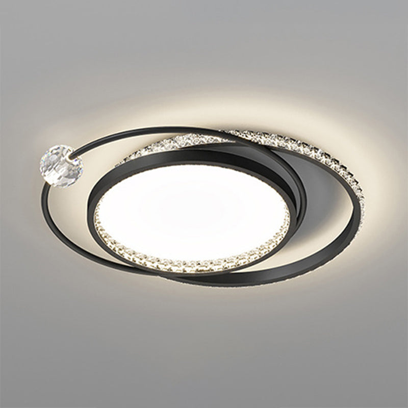 Geometric Flush Light Contemporary Crystal 1 Light Flush Ceiling Light