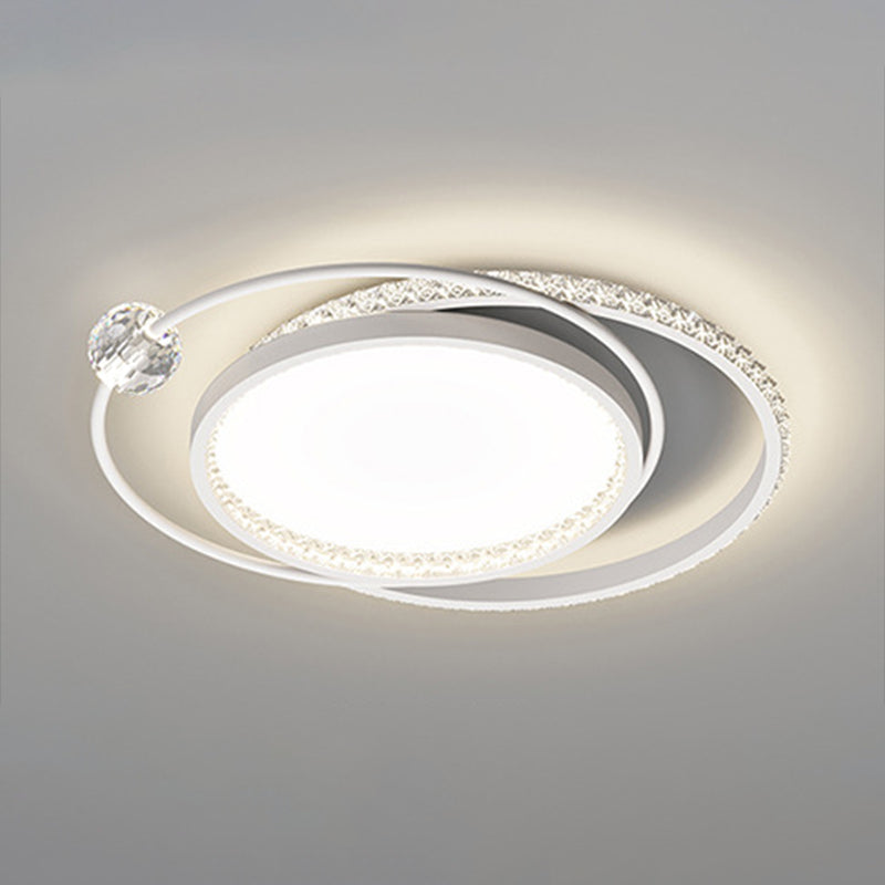 Geometric Flush Light Contemporary Crystal 1 Light Flush Ceiling Light