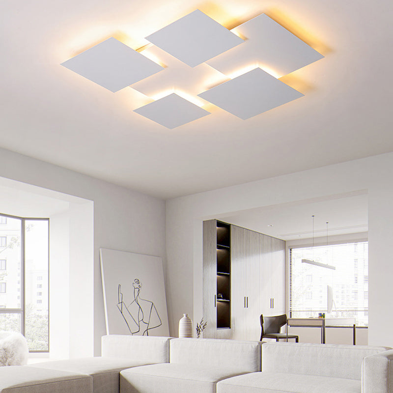 Geometric Acrylic LED Flush Mount Matte White Cluster Ceiling Flush Lighting