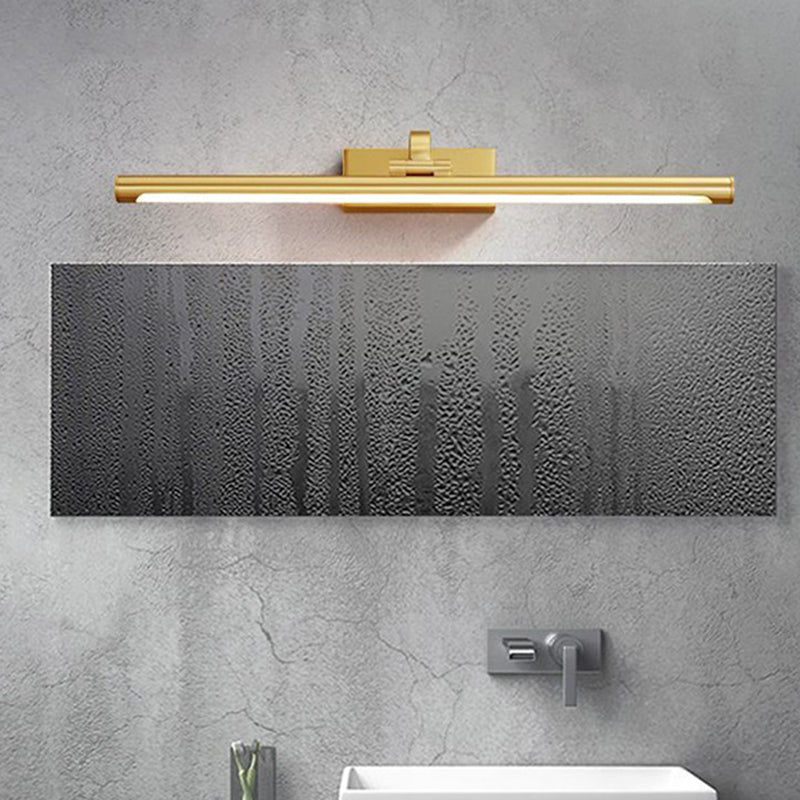 Contemporary Vanity Lights Elongated LED Wall Light Fixtures with Brass for Bathroom