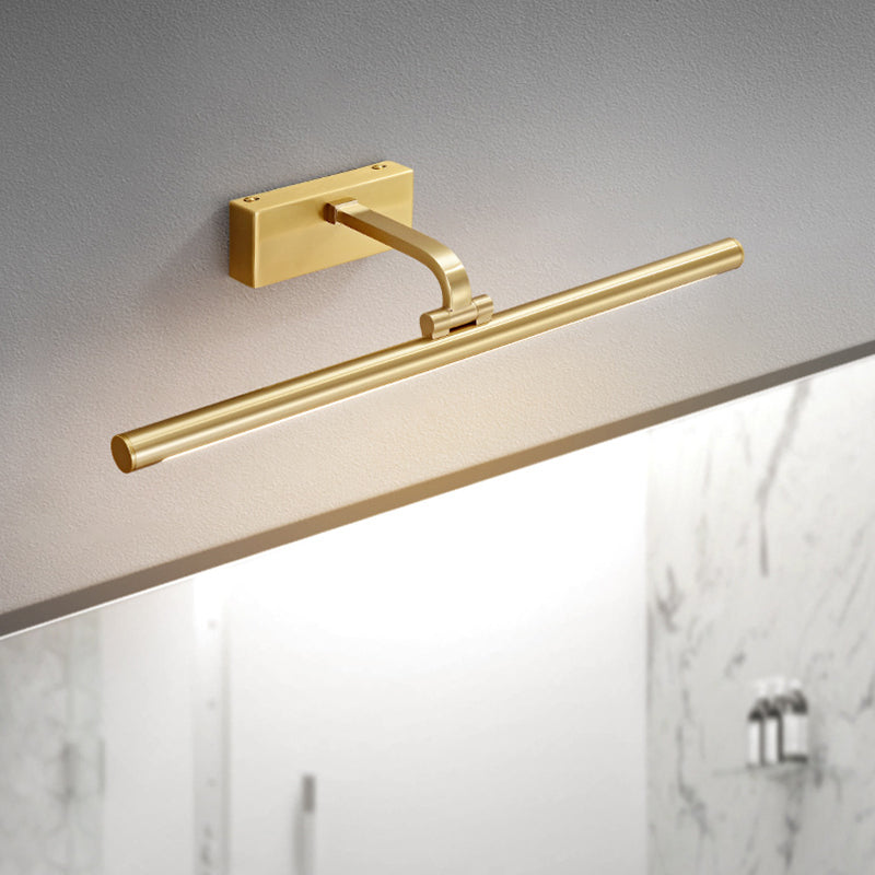 Contemporary Vanity Lights Elongated LED Wall Light Fixtures with Brass for Bathroom