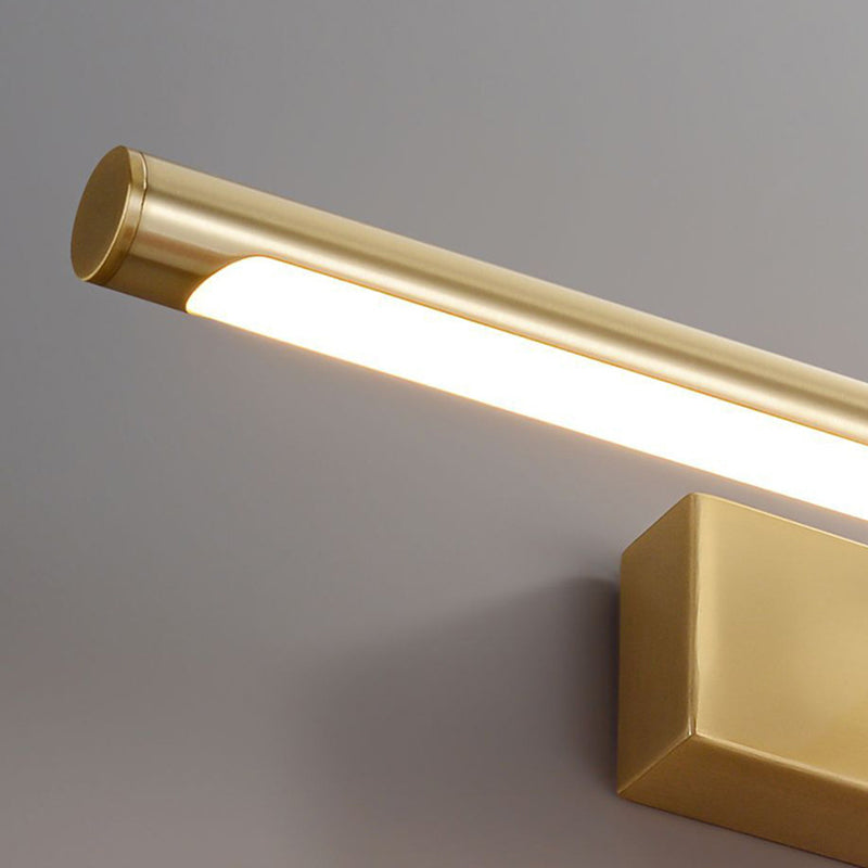 Contemporary Vanity Lights Elongated LED Wall Light Fixtures with Brass for Bathroom