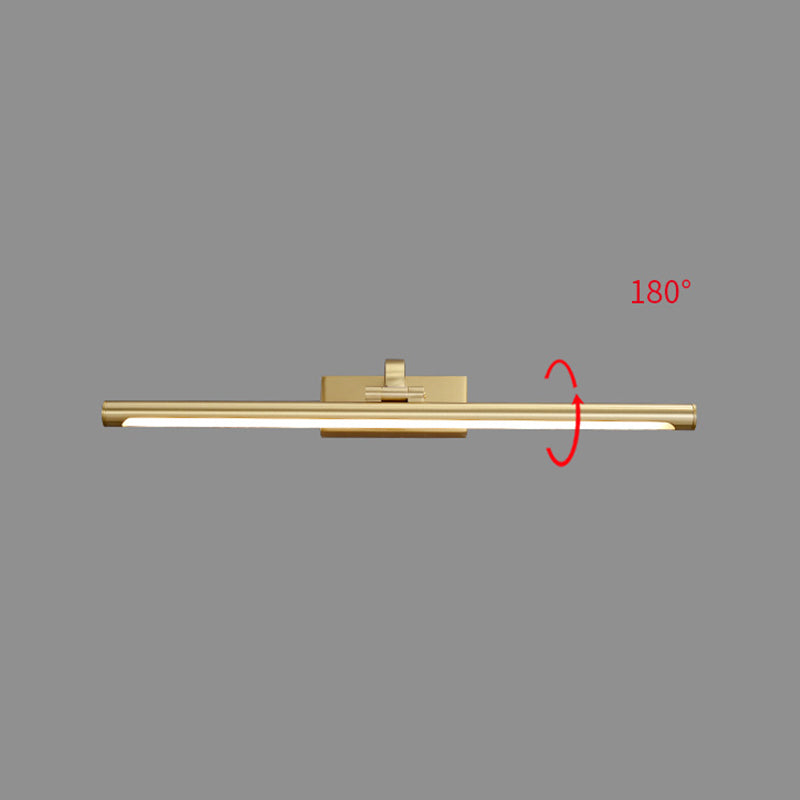 Contemporary Vanity Lights Elongated LED Wall Light Fixtures with Brass for Bathroom