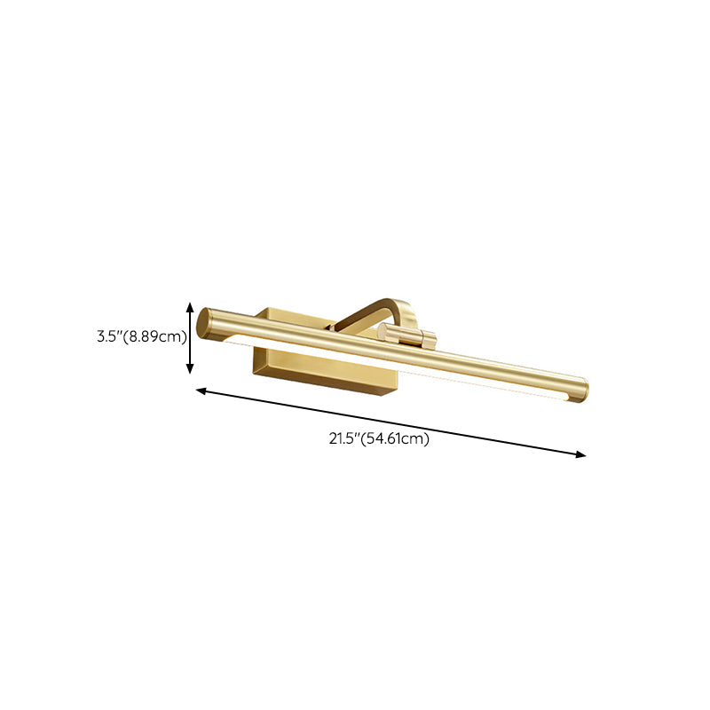 Contemporary Vanity Lights Elongated LED Wall Light Fixtures with Brass for Bathroom